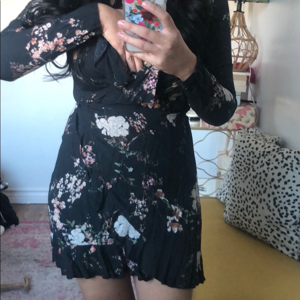Floral black dress